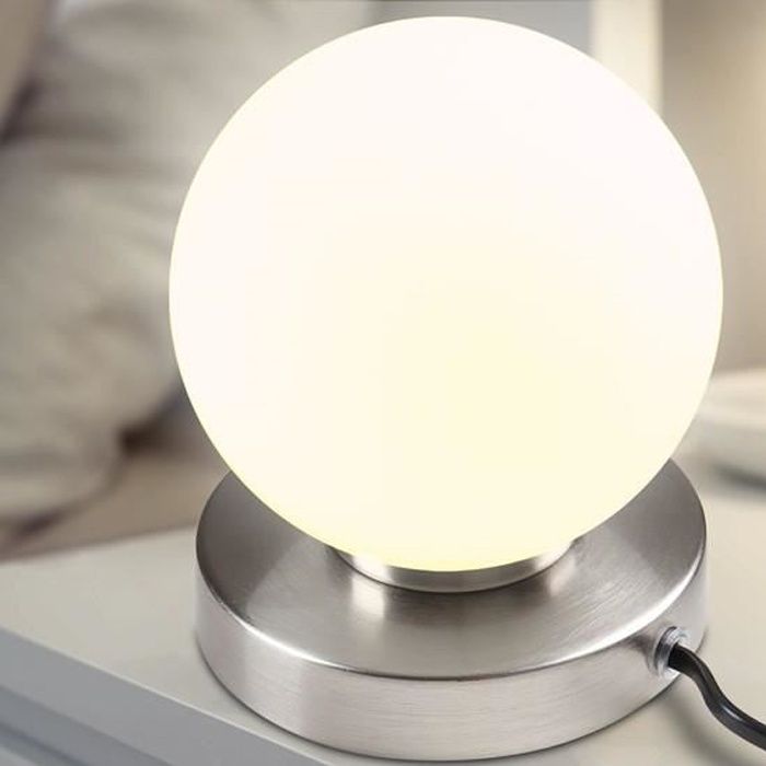 Lampe de table boule - lampe de chevet tactile - 25 W - intensité de la  lumière réglable - Cdiscount Maison