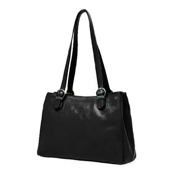 sac shopping katana en cuir de vachette collet k 82533 - noir - cuir - femme