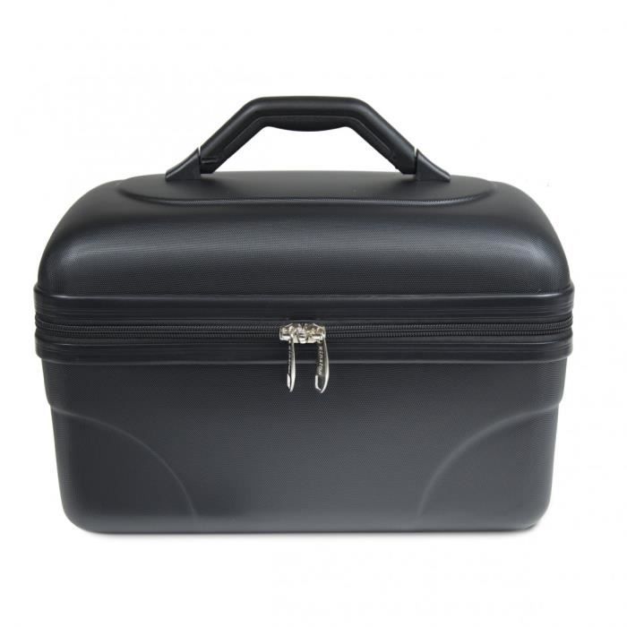 Vanity Rigide KINSTON – (ABS) - Noir - Grande capacité L 34,5 x H 20 x P 21 cm