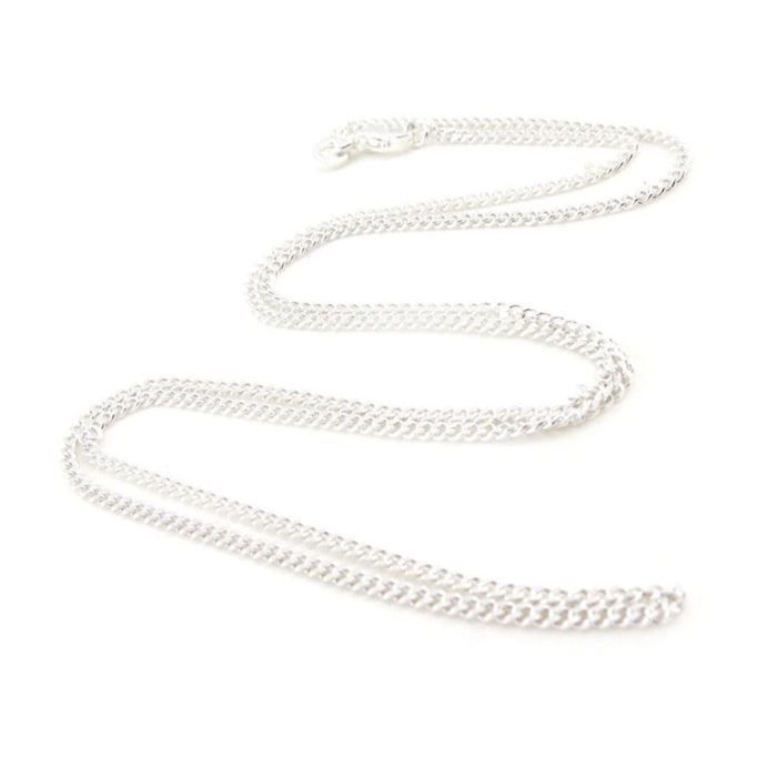 Chaîne De Cou Gourmette En Argent Massif 925 - Longueur 40cm, Maille 1.40mm - Bijouxia Neuf Avec Étiquettes