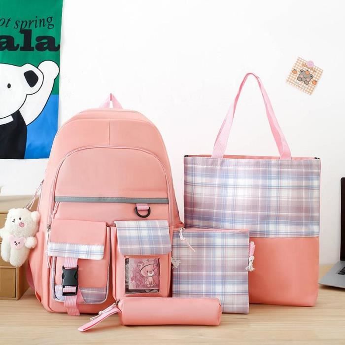 Ensemble 3 Pièces Sac à Dos Scolaire Enfants Chaqlin - Sac Dos Drôle + Boîte Lunch + Étui Crayons