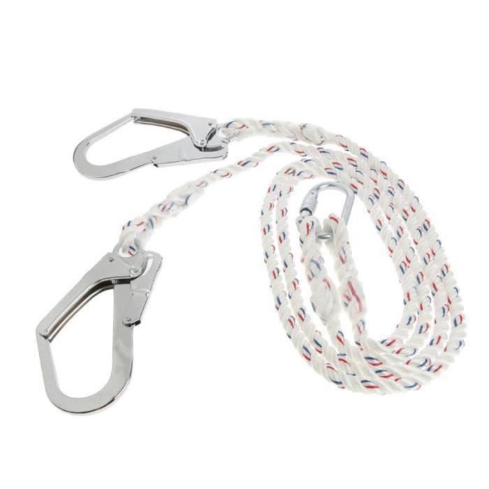 Lanière Double Portwest Avec Absorbeur Choc - Blanc, FP55WHR - Normes EN354/355/362