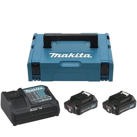 Pack 2 batteries 10.8V 2Ah + chargeur DC10SB Makita Li ion