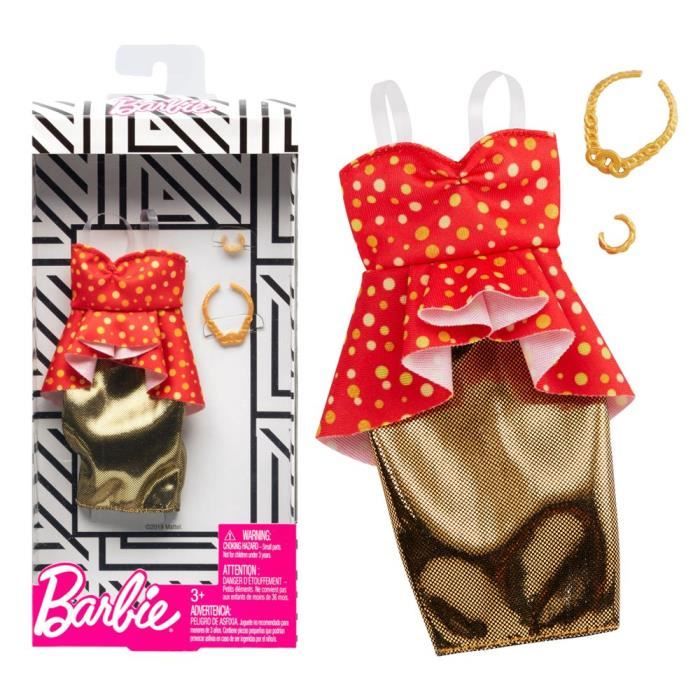 Ensemble Red & Gold - Barbie - Mattel GHW81 - Mode - Vêtements de Poupée -  Cdiscount Jeux - Jouets