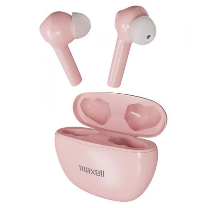Maxell Casque d`écoute sans fil Dynamic+ avec étui de chargement Bluetooth rose - MAXELL DYNAMIC+ PINK