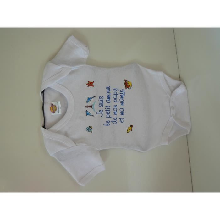 Body Bebe Blanc Taille 24m Je Suis Le Petit Amour De Mon Papy Et Ma Mamie Blanc Blanc Cdiscount Pret A Porter