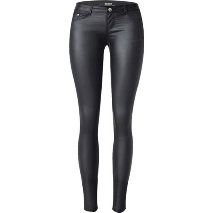 Pantalon cuir femme taille basse best sale