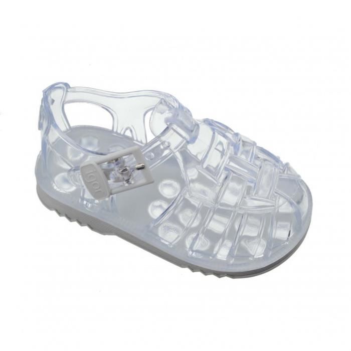 Sandales Bebe Plastique Et Grise Blanc 17 Blanc Blanc Cdiscount Pret A Porter