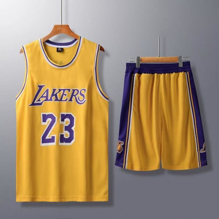 Lakers #23 James Uniformes de basket-ball rétro pour adulte et enfant Blanc Taille XXS 