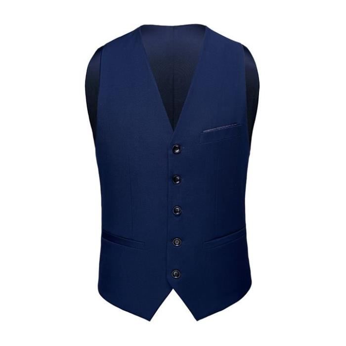 Gilet de Costume Homme Couleur unie Slim Fit Classiques d affaires