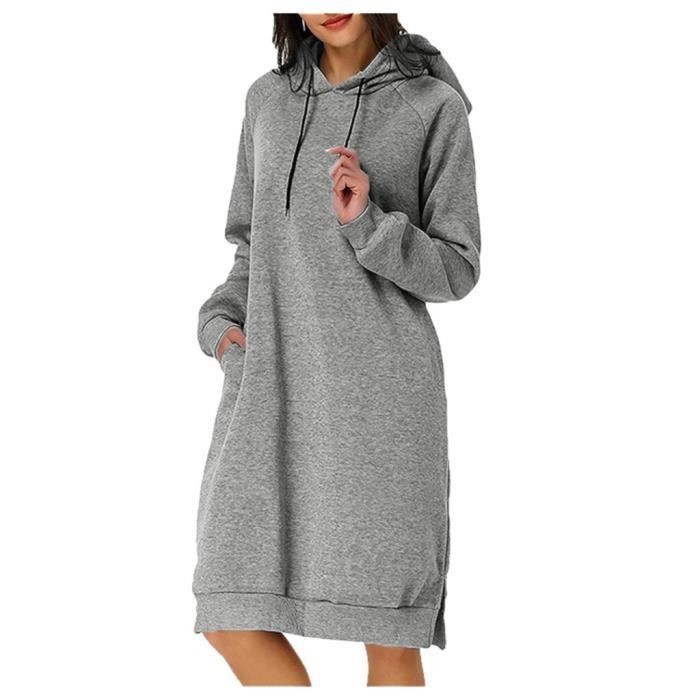 robe longue sweat capuche