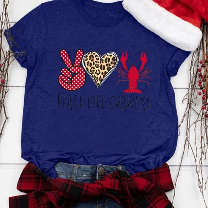 T-shirt Décontracté à Col Rond Pour Femme, Imprimé Cœur, En Polyester à