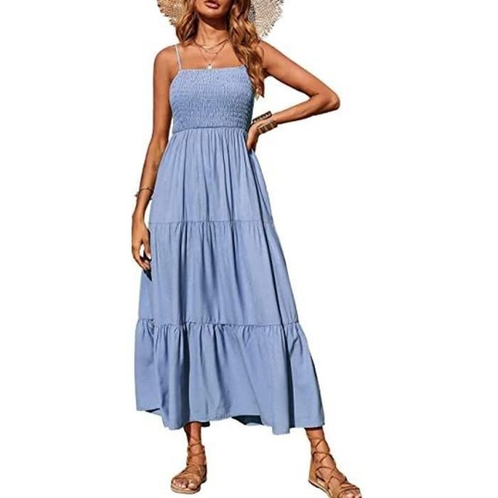 Robe top tube posant bleu femme cargo Grande VêTements QW387 Bleu ...