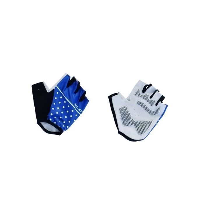 Gants vélo courts XLC CG-S10 - bleu/blanc - 2XL - Homme - Coussinets de gel - Dos en maille de nylon