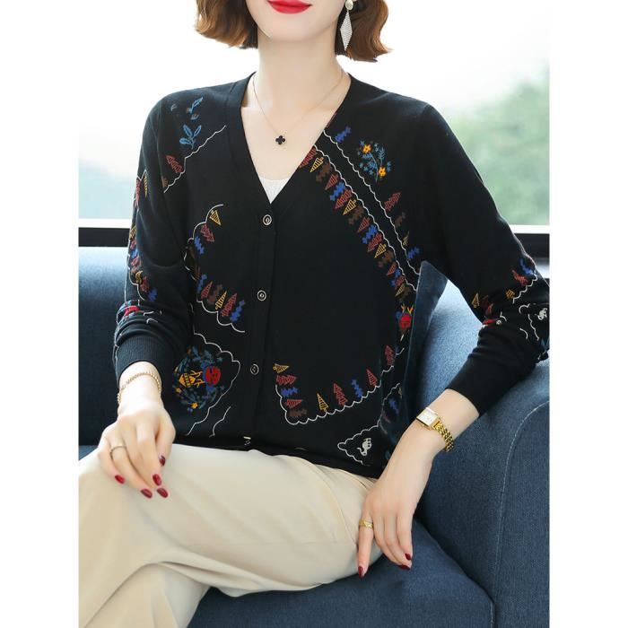 Pull Cardigan Unie Boutonnage Devant Manches Courtes