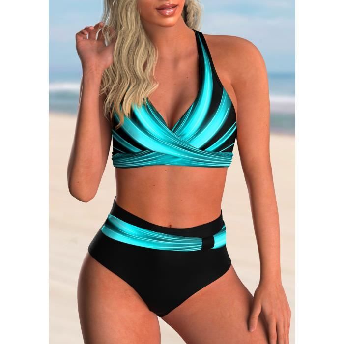 Bikini Dos Nu Femme – 2 Pièces Triangle à Nouer, Avec Coussinets Amovibles, Pour Plage Piscine été 2025