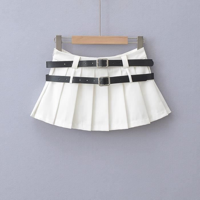 Jupe Mini Plissée Noire Vintage Années 90 - Taille 3/4 (27 De Tour De Taille), état Parfait