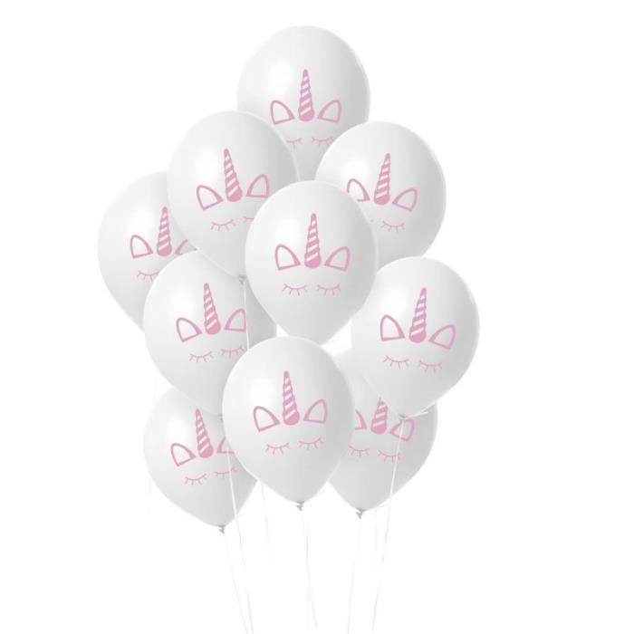 10 ballons rose & blanc 18 cm