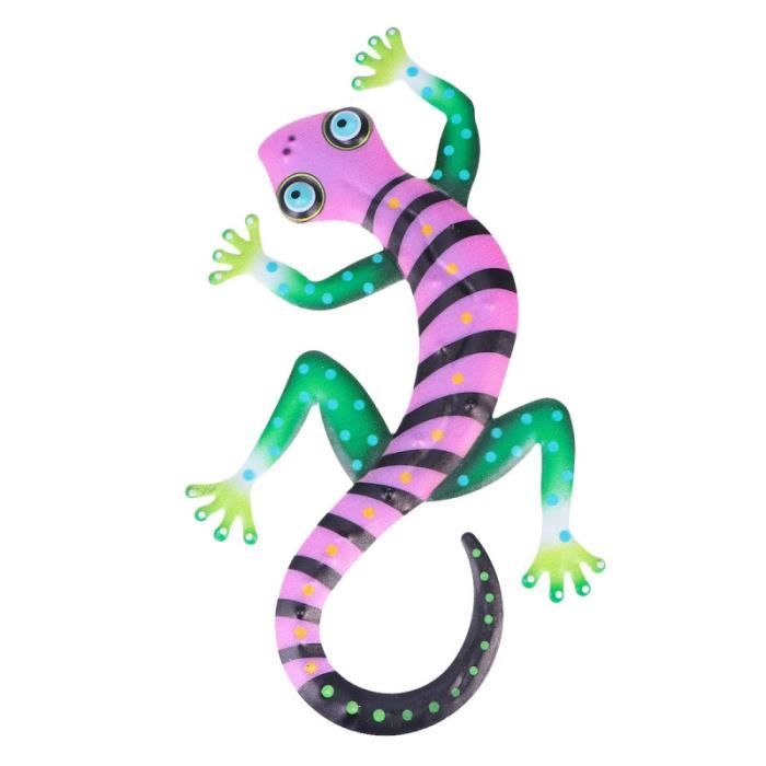 Autocollant Lézard Métal - Déco Murale & Voiture - Sticker 3D Résistant - Facile à Coller - Or/Argent
