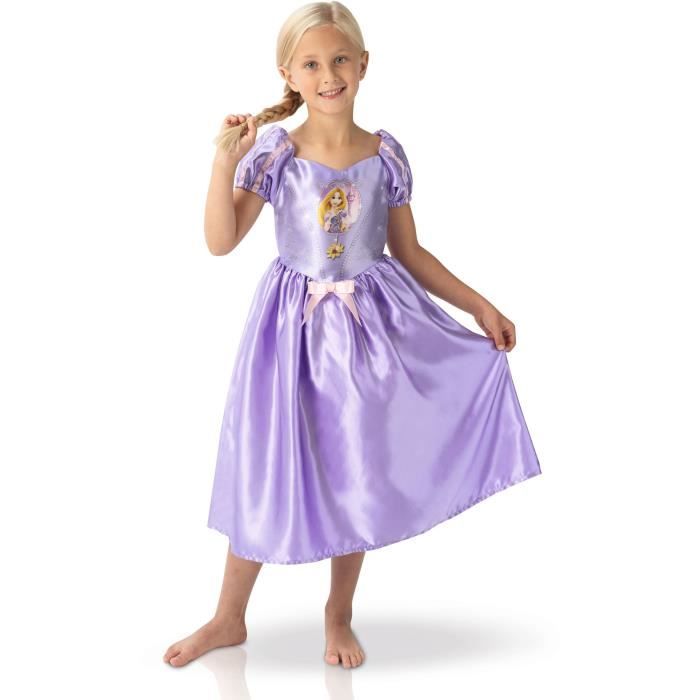 Déguisement Raiponce - DISNEY PRINCESSE - Robe satinée avec manches courtes bouffantes - Fille 3 à 4 ans