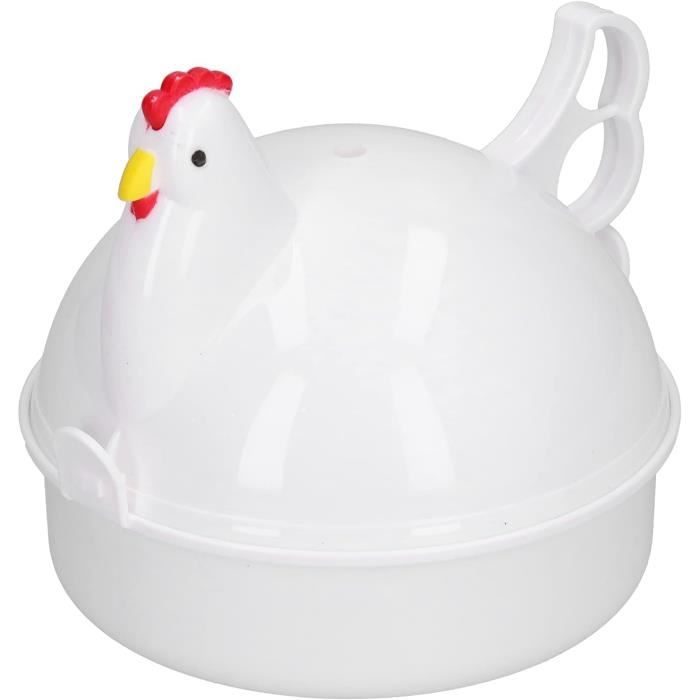 Cuiseur à Œufs Micro-ondes En Forme De Poule - 4 Œufs - Aluminium Et Plastique Alimentaire - Sans BPA - 6
