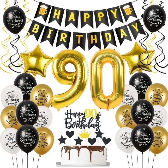 Décoration 90 Ans Anniversaire Homme Femme, Ballon 90 Ans Anniversaire ...