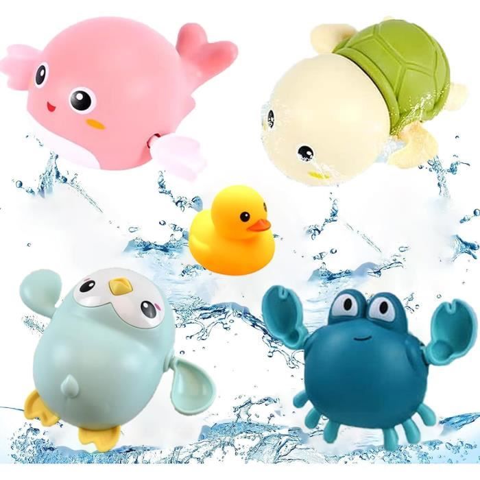 Jouet De Bain Dinosaures 1-2 Ans – Silicone Sans BPA, Sans Trou, Anti-moisissure – Bateaux Et Blocs Empilables