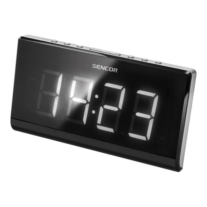 Radio-réveil Sencor SRC 340 - Syntoniseur de radio numérique FM - Écran 1.8 po