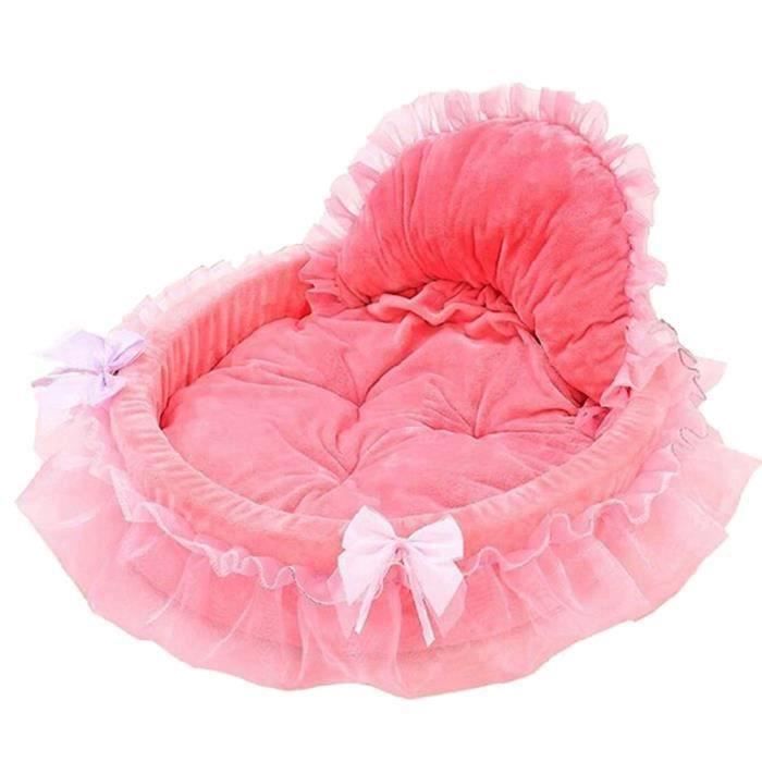 Comparer les prix de Breeze-Pinji Panier Chien Chat avec Dentelle Niche Lit Chiot Chaton Rose 56 * 53cm