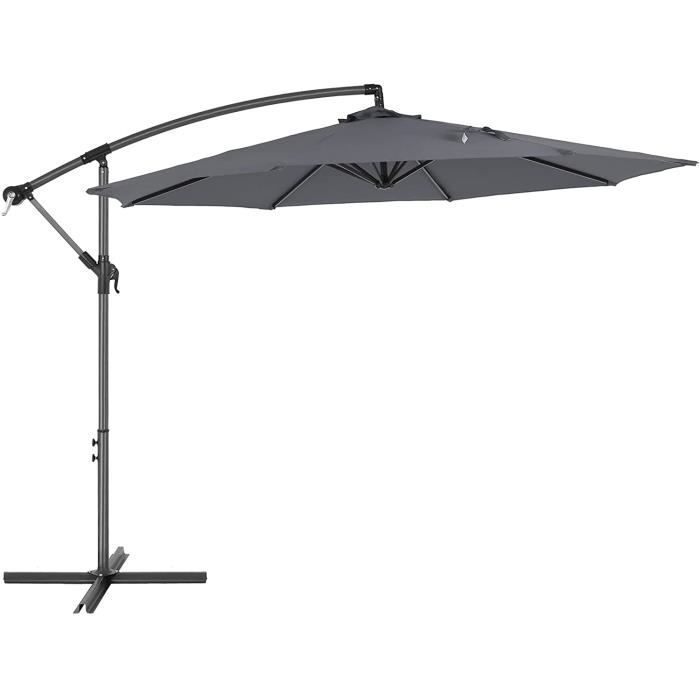 HOMSHADE Parasol De Terrasse Pour Extérieur à 3 Niveaux Avec Résistant