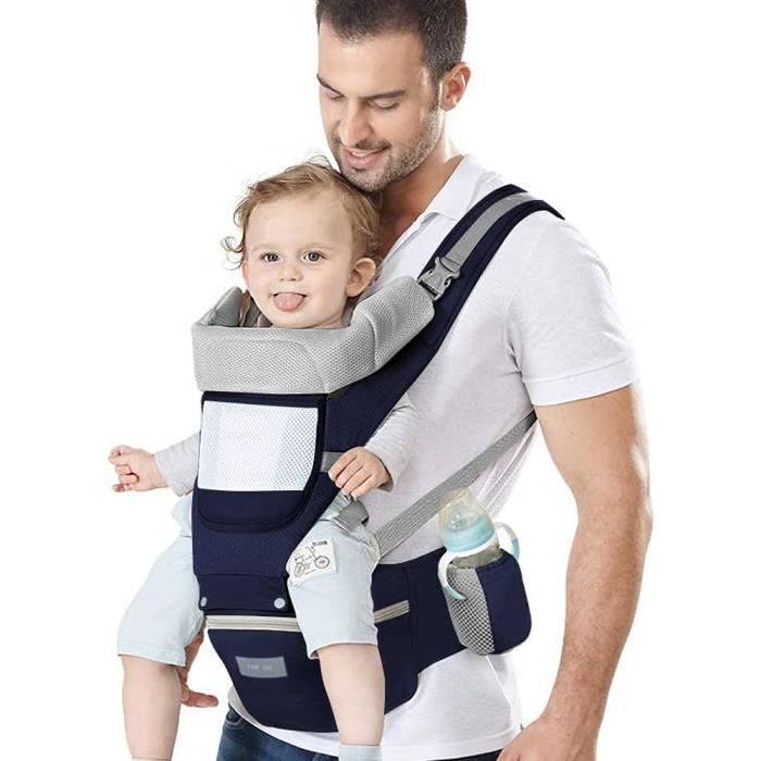 Azeekoom Porte Bebe Ergonomique Porte bebe Ventraux Dorsaux avec Siege a Hanche Coton Leger et Respirant Reglable pour les B255 Cdiscount Puericulture Eveil bebe