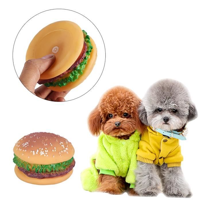 Meilleurs prix pour Jouet pour chien - SURENHAP - Hamburger sonore - Caoutchouc non toxique - 55g - Petit animal