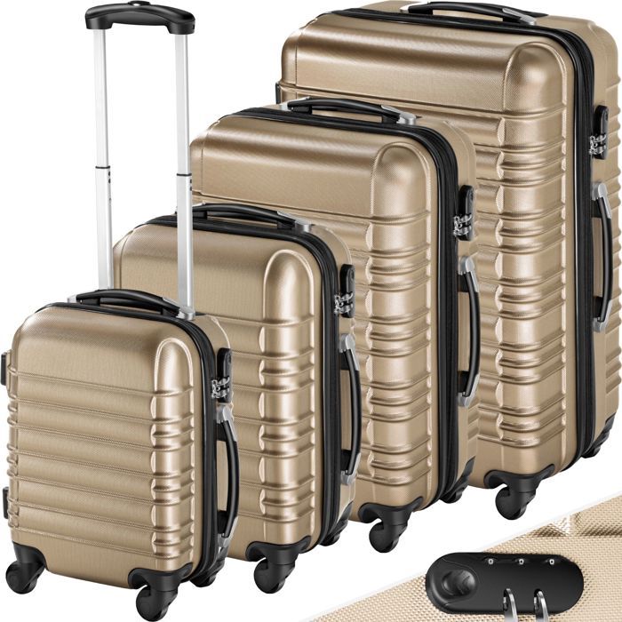 Coque rigide valise à roulettes trolley Rouge Premium 3er Set Valise hwc-d54a 