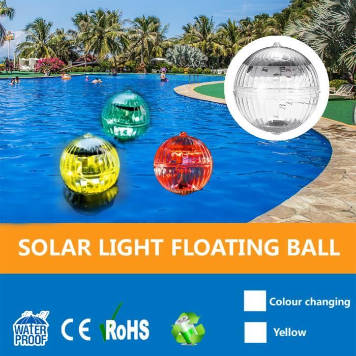 Boule Lumineuse Solaire Flottante Multicolore – Lampe Piscine & Jardin LED Étanche IP44 – Déco Lumière Nocturne