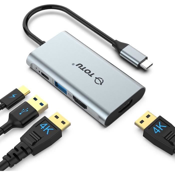 Station D'accueil USB-C 8-en-1 - Hub Multiport Avec 2 Ports HDMI 4K - Compatible Dell Et HP