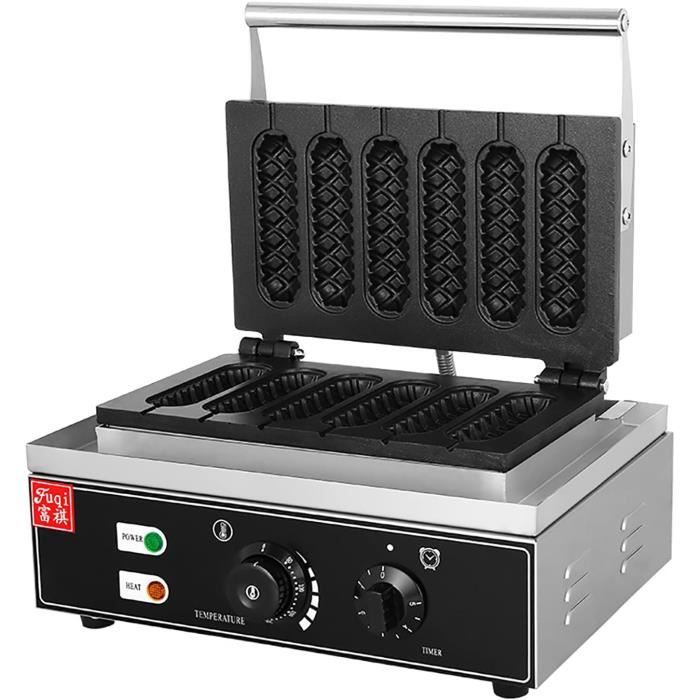 Machine à Gaufres Électrique 1500W - Lot De 5 Gaufres Avec Manche - Anti-adhésif