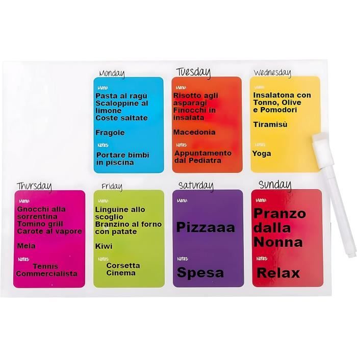 OSALADI 1 Ensemble Tableau Magnétique Coloré Pour Réfrigérateur