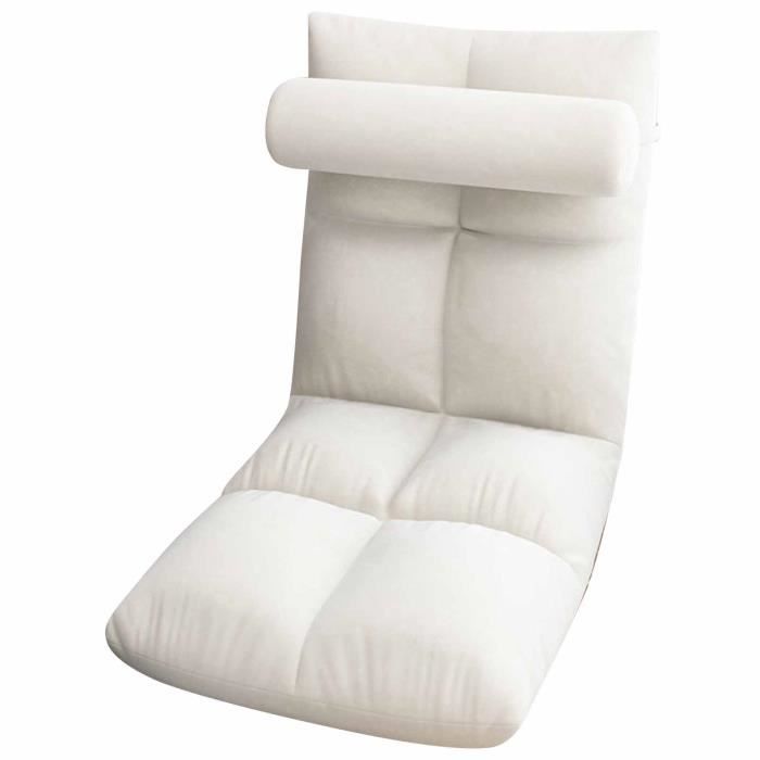 FHE -Chaise de canapé pliante - Chaise de sol avec support dorsal canapé pliant chaise lit canapé inclinable sol chaise Blanc