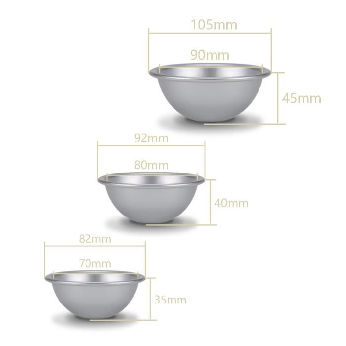 Lot De 12 Moules à Gâteau Hémisphère Aluminium - 3 Tailles (Petit, Moyen, Grand) - Pour Chocolat, Gelée, Mousse, Savon Artisanal