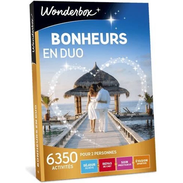 Wonderbox - Box cadeau en amoureux - Bonheurs en duo - 6350 Séjours de rêve, repas de chef, soins bien-être prestigieux