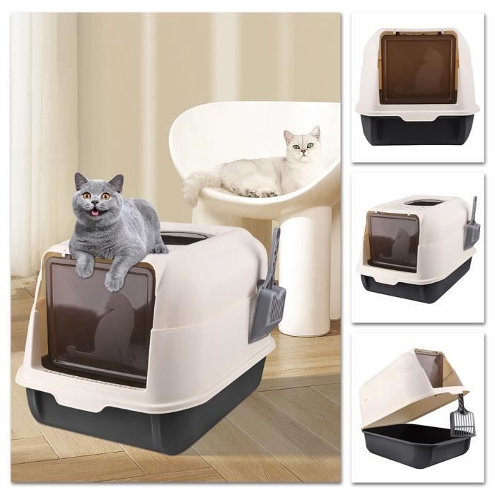 Comparer les prix de Bac à Litière pour Chat - XUANYU - L - Élimination des Odeurs - Plusieurs Chats - Noir