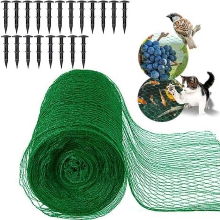 Filet Anti-Oiseaux - YNKKVRE - 4x12m - Protection Plantes - Couleur Verte - Nylon