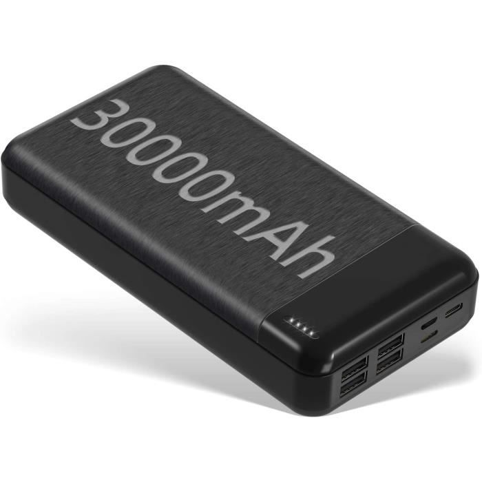 Batterie Externe 30000mAh, Chargeur de Téléphone Portable 4 Ports de