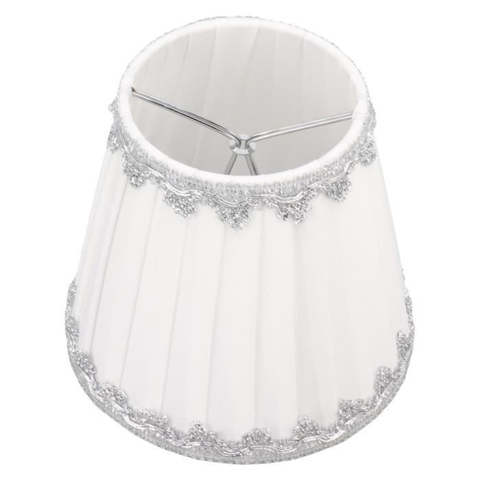 2 Abat-jour En Tissu Blanc E14 - Pour Lampes De Table, Lampadaires, Lustres, Décoration Intérieure Maison - 3
