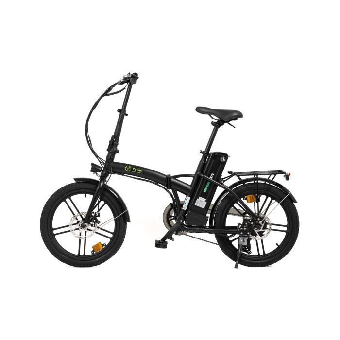 Vélo Électrique Youin Tokyo Pliable - 7 vitesses SHIMANO – 250W – Roue 20’’ - Batterie Amovible 36V/10Ah – Autonomie 35-45Km – Noir