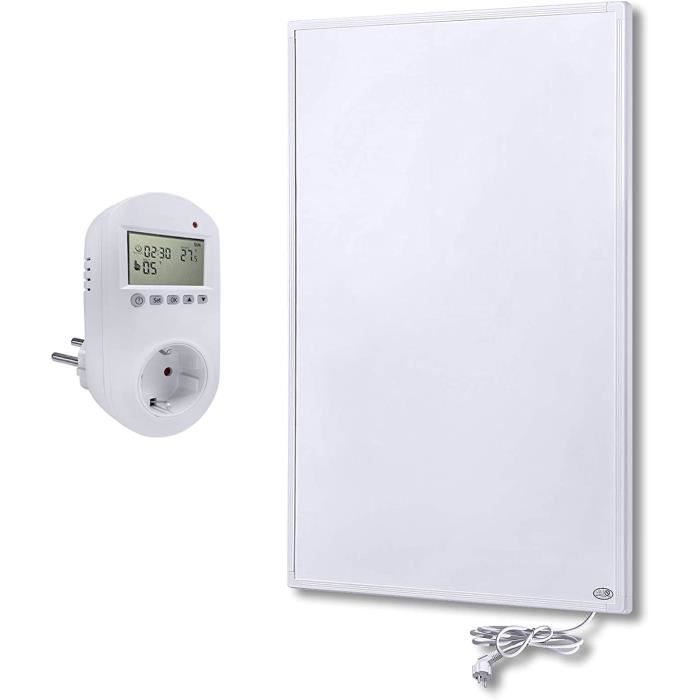 Panneau mural de chauffage infrarouge 1000W avec thermostat numérique Chauffage infrarouge avec surchauffe en cristal de carbone