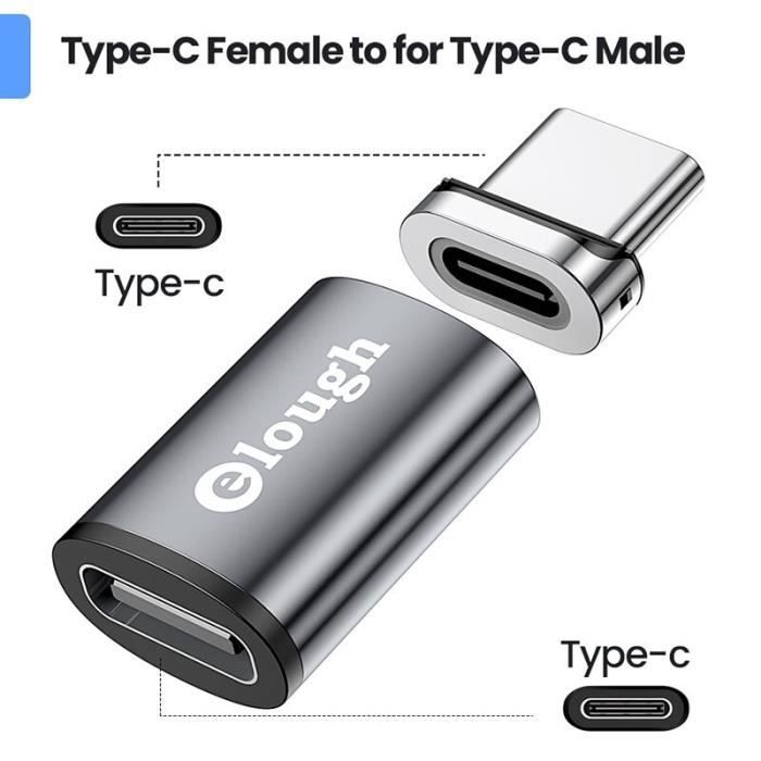 ADAPTATEUR RESEAU,USB C Male to USB Cadaptateur magnétique OTG pour iPhone 13 Xiaomi Macbook