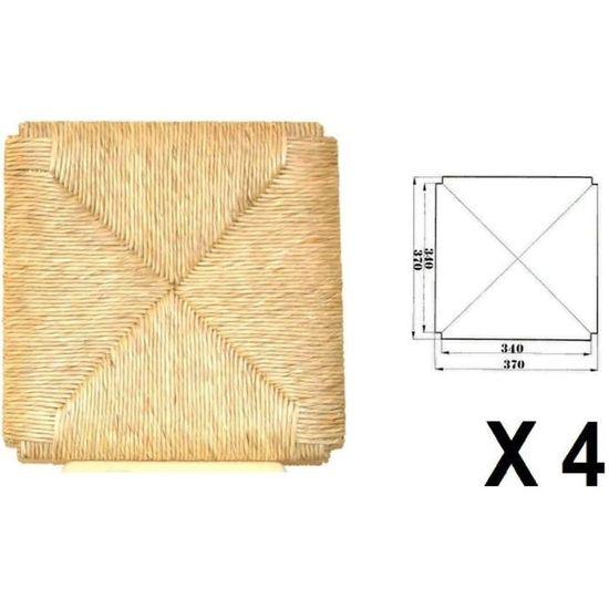 Jeu De 4 Chaises De Remplacement En Paille - Modèle Sigfrido 998 - Style Rustique - Neuf Assemblé