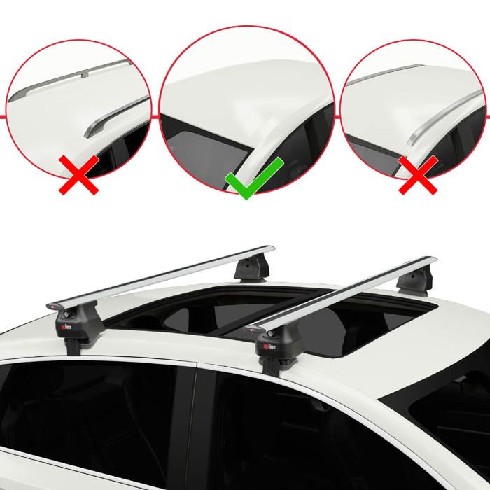 Barres De Toit Pour Citroën C4X 2020-2024 - Modèle ACE-4 Gris, Charge Max 75kg, Pour Porte-vélos, Coffres, Skis