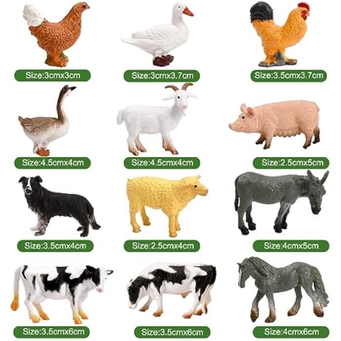 Mini Tub's animaux de la ferme - 12 mini figurines